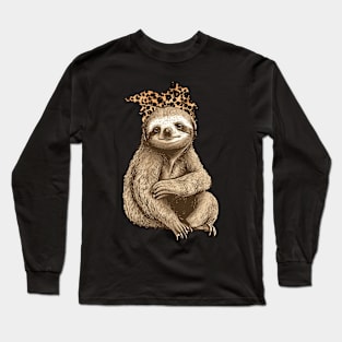 Lazy Day Essential: Cute Sloth Print on Comfy Tee Long Sleeve T-Shirt